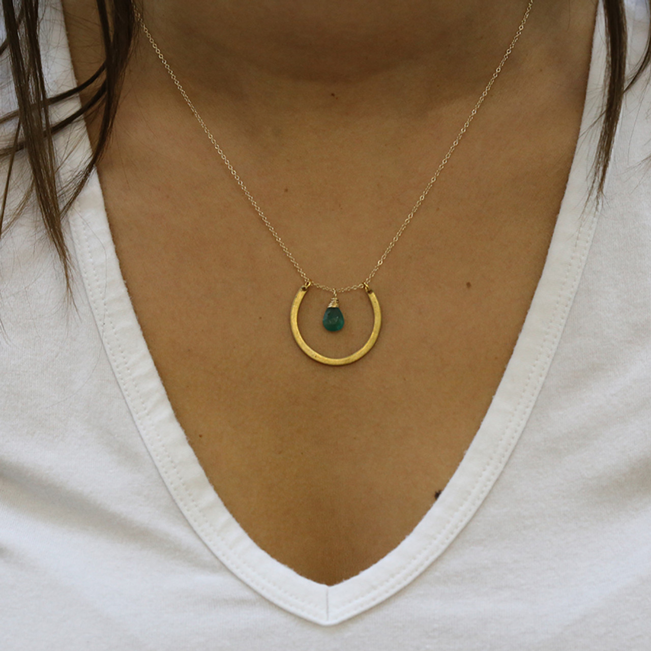 Horseshoe sales birthstone necklace