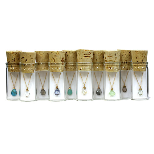 Single Stone Necklace in a Bottle