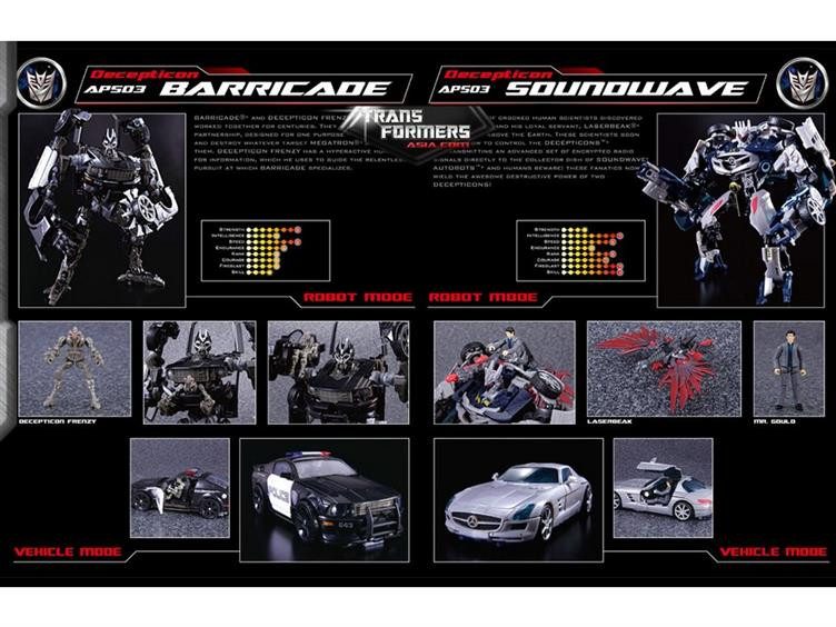 APS-03 Decepticon Barricade & Soundwave Two Pack With Mini Boombox