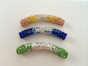 Curved Spacers Tube Silver and Blue/Green/Yellow