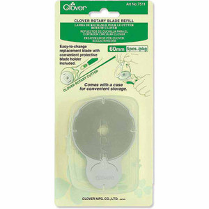 CLOVER 7511 - Rotary Cutter Blade Refills- 5 pcs. - 60mm (21⁄4") in packaging CLOVER 7511 - Rotary Cutter Blade Refills- 5 pcs. - 60mm (21⁄4") in packaging