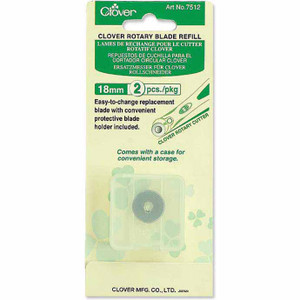 CLOVER 7512 - Rotary Cutter Blade Refills 2 pcs. - 18mm (3⁄4") in packaging CLOVER 7512 - Rotary Cutter Blade Refills 2 pcs. - 18mm (3⁄4") in packaging