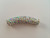 Curved Spacer Tube Silver Plated with Rhinestone