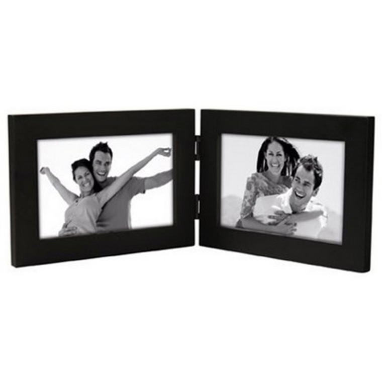 Malden Linear Wood 4x6 Double Black Picture Frame