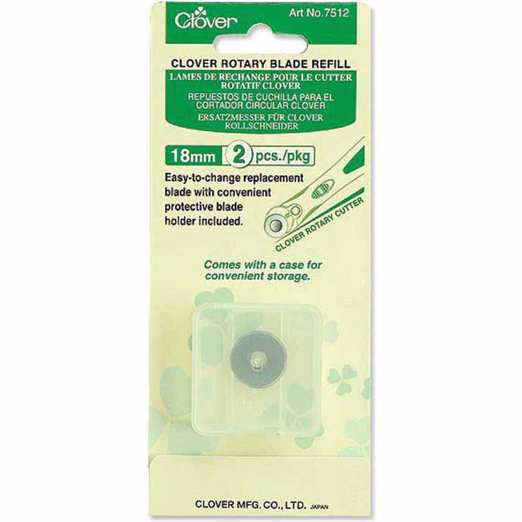 CLOVER 7512 - Rotary Cutter Blade Refills 2 pcs. - 18mm (3⁄4") in packaging