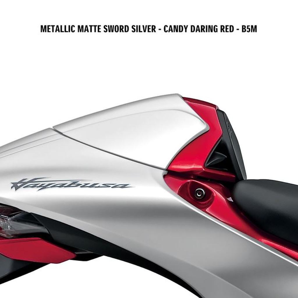 Hayabusa Single Seat Cowl (Metallic Matte Sword Silver - Candy Daring Red)