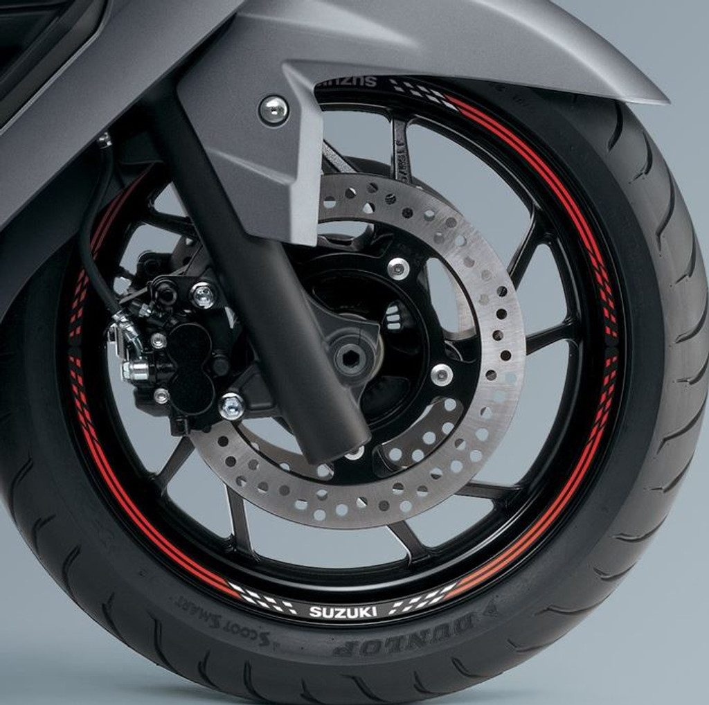 Burgman 400 Front Wheel Decal (Red/White V2)