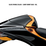 Hayabusa Single Seat Cowl (Glass Sparkle Black - Candy Burnt Gold)