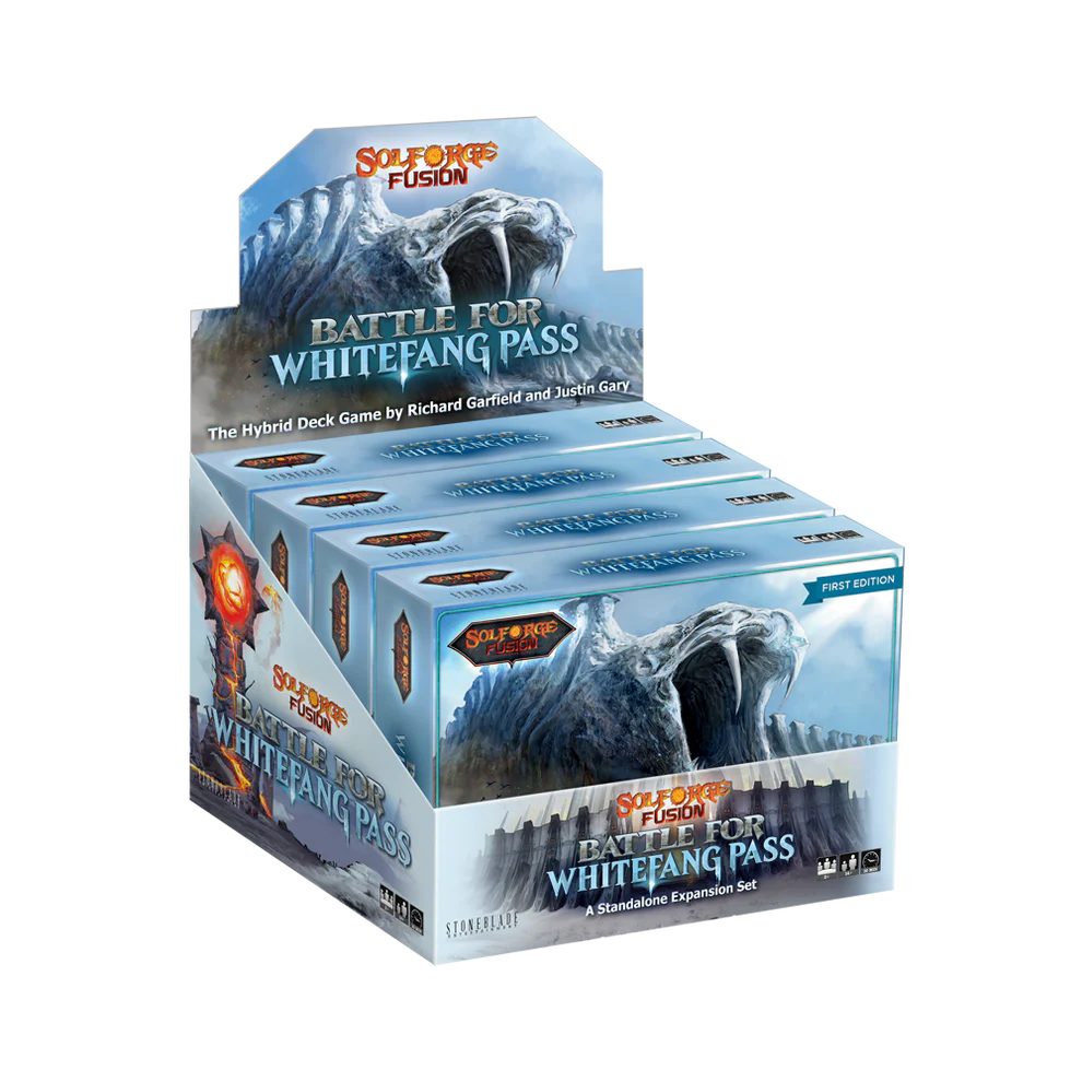 solforge fusion booster box SolForge Fusion: Set 2 (Battle for Whitefang Pass) Booster Kit Display