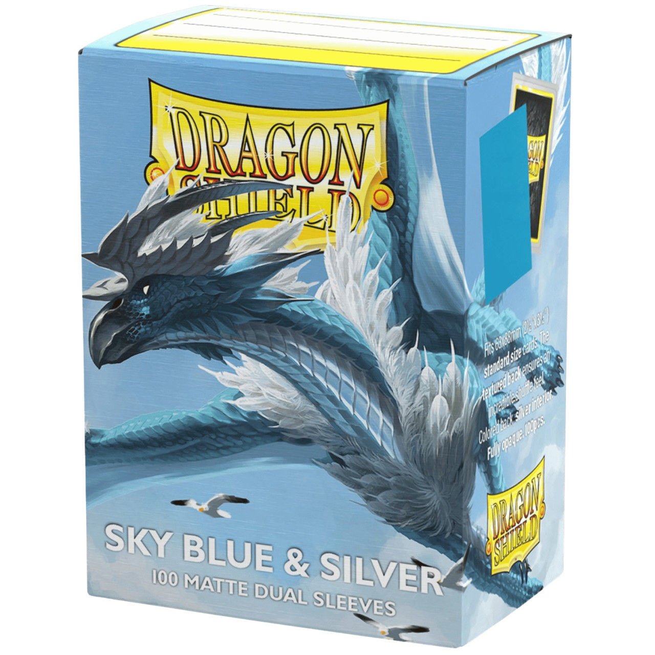 Dragon Shield Sleeves: Matte Dual - Sky Blue & Silver (100Ct