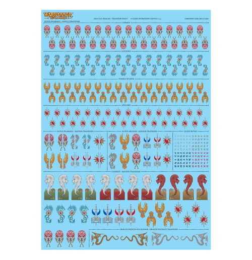 Picture of Warhammer: The Old World - High Elf Realms Transfer Sheet