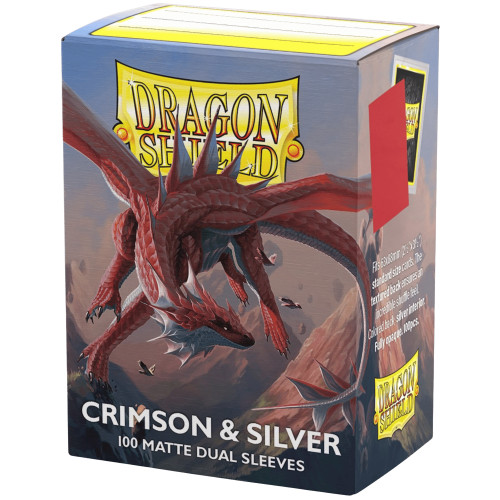 Picture of Dragon Shield Sleeves: Matte Dual - Crimson and Silver (100Ct)