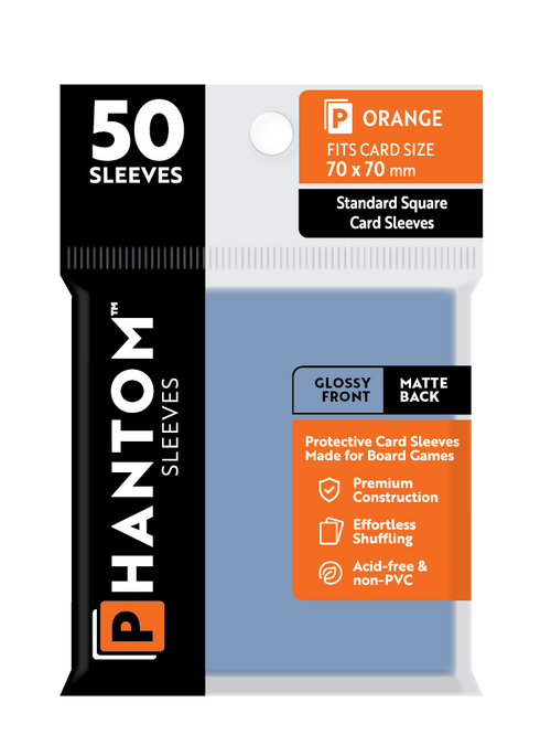 70x70 card sleeves Sleeve Kings Standard 110 Count, Clear 60 Micron Thickness, Medium Square Size (70 x 70 mm), Compatible with Power Grid & More SKU: SKS-8812 : Toys & Games knowing that your cards are protected from harm Phantom Sleeves: Orange Size (70mm