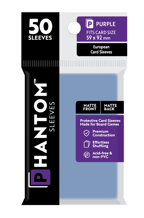 59 x 92 card sleeves Phantom Sleeves: Purple Size (59mm x 92mm) - Matte/Matte (50)