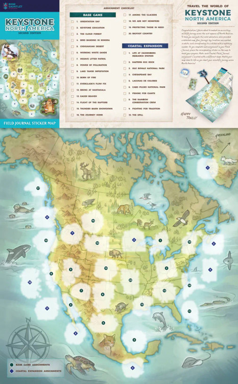 Interactive Keystone Map Keystone North America: Field Journal Sticker Map - Cardhaus Games