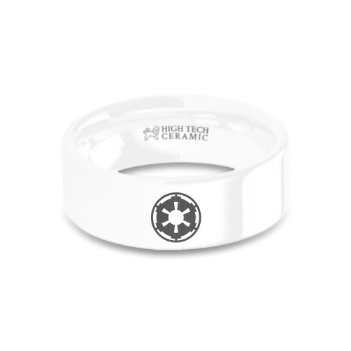 Star Wars Imperial Galactic Empire Emblem White Ceramic Ring