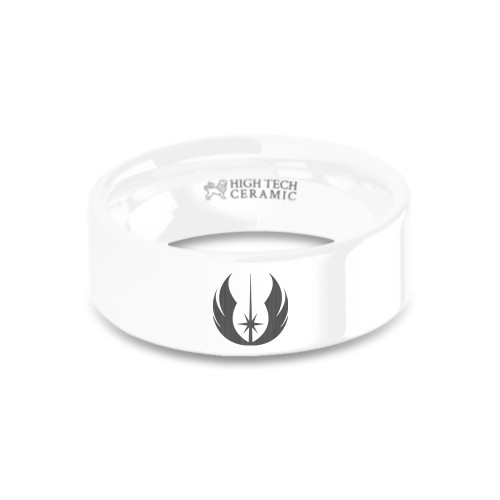 Star Wars Jedi Order Lightsaber Emblem White Ceramic Ring