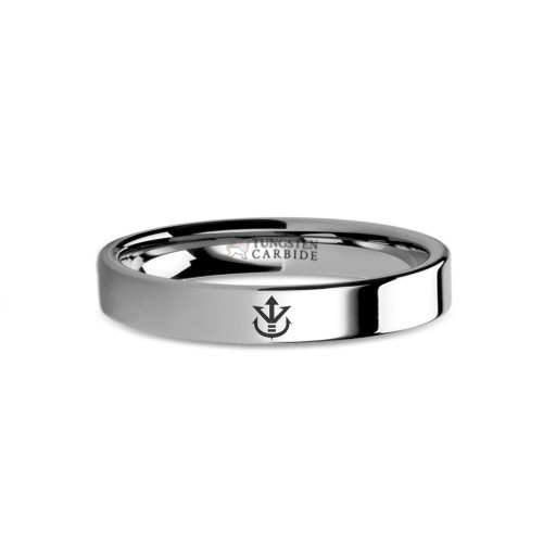 Dragon Ball Z Saiyan Royal Family Symbol Engraved Tungsten Ring