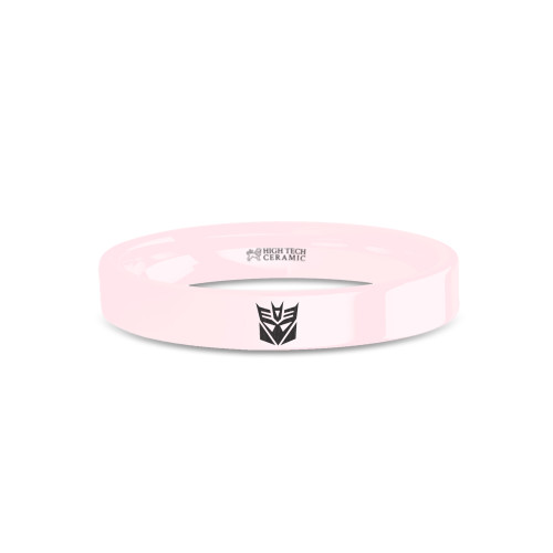 Transformers Decepticons Insignia Engraved Pink Ceramic Ring