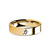 Chinese Strength Character Calligraphy Yellow Gold Tungsten Ring