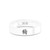 Chinese Zodiac Dog Symbol White Ceramic Wedding Band, Polished