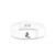 Chinese Zodiac Rabbit Symbol White Ceramic Wedding Band, Polished