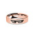 Thug Life Pixelated Shades Meme Rose Gold Tungsten Ring, Brushed - Image View 3