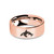 Orca Killer Whale Engraved Rose Gold Tungsten Ring, Brushed - Image View 5