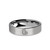 Capricorn Zodiac Water Goat Symbol Silver Tungsten Ring, Brushed - Image View 3