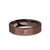 Strength Chinese Calligraphy Engraved Brown Brushed Tungsten Ring - Image View 3