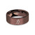 Strength Chinese Calligraphy Engraved Brown Brushed Tungsten Ring - Image View 5