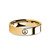 Peace Symbol Amulet Engraved Yellow Gold Polished Tungsten Ring - Image View 3