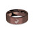 Stag Antlers Head Engraved Copper Brown Brushed Tungsten Ring - Image View 5