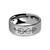 Ancient Love Charm Rune Engraved Brushed Silver Tungsten Ring - Image View 5