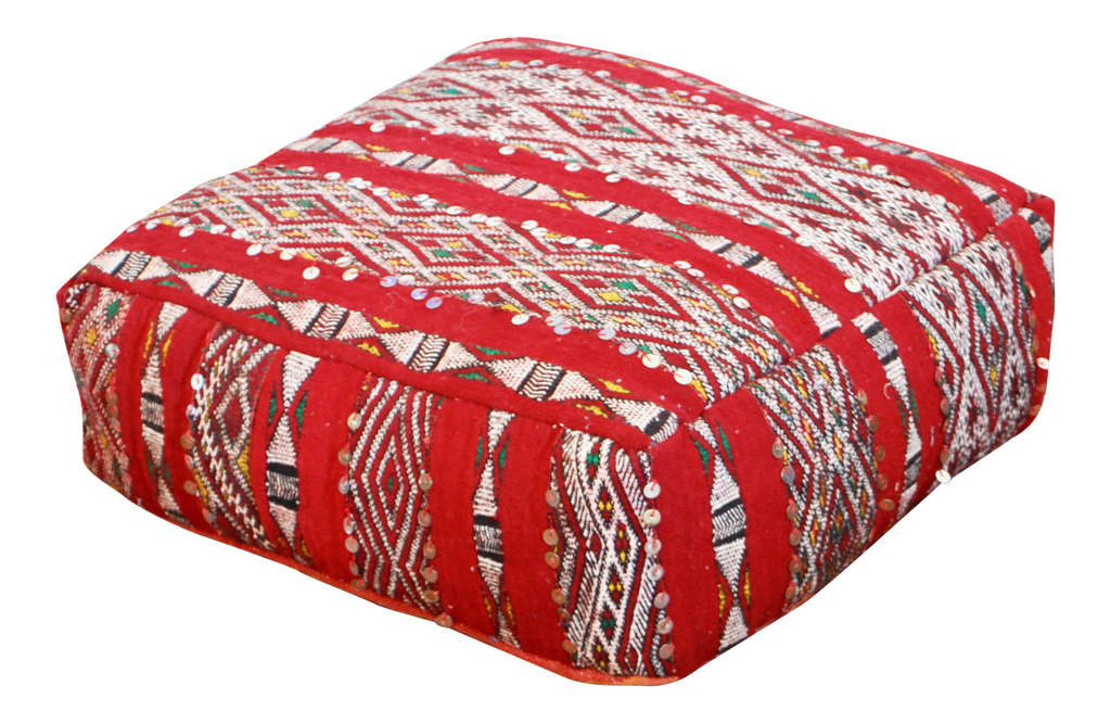 Moroccan Kilim floor pillow kilim Rug Pouf berber Rug Ottoman