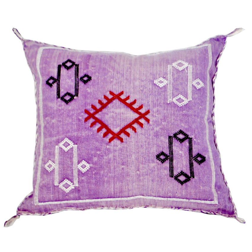 Moroccan Sabra Throw Pillows Purple Silk Pillow Sheherazade Home