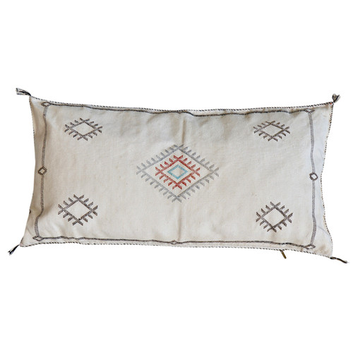 White Cactus Silk Pillow