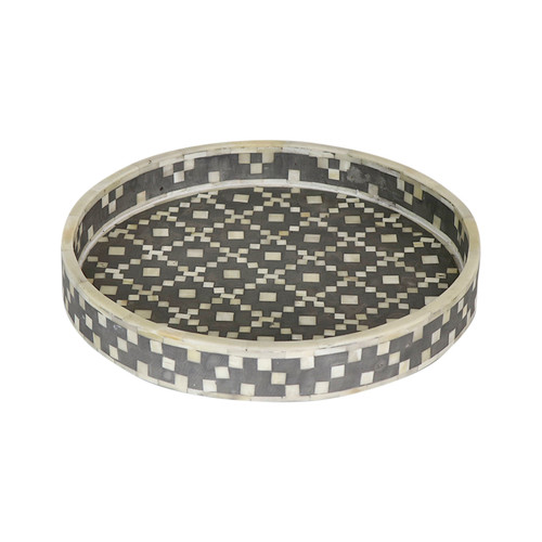 Bone Inlay Round Tray 