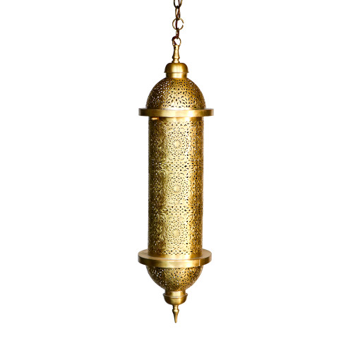 Moroccan Polished Brass Pendant Lamp
