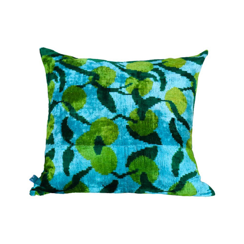 Lime Velvet Ikat Pillow