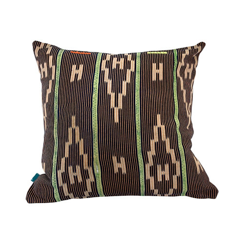African Mudcloth Pillow- Orange