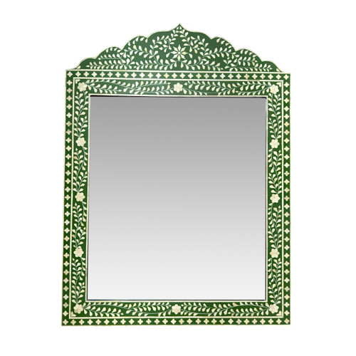 Marrakech Bone Inlay Mirror- Green