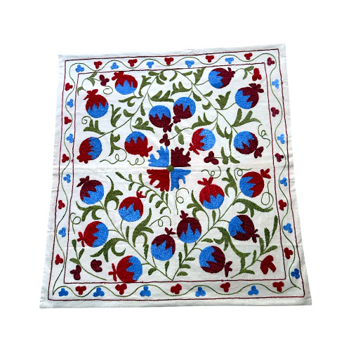Hand-Embroidered Suzani Tablecloth - 35" x38"