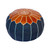 Moroccan  Leather & Denim Pouf