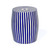 Striped Bone & Resin Stool- Blue