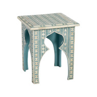 Luna Turquoise  Bone Inlay Stool