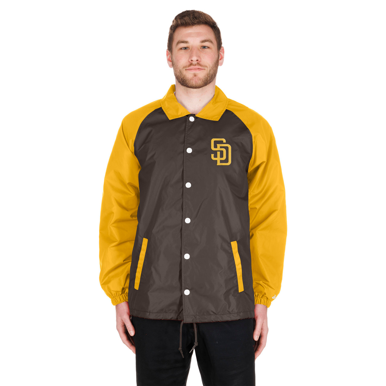 Sports Fever San Diego Padres Men's Snap Button Jacket 2 Tone New