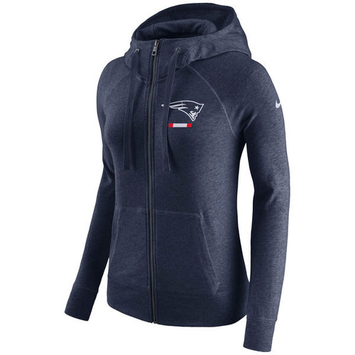 Women's New England Patriots Nike Navy Gym Vintage Full-Zip Hoodie