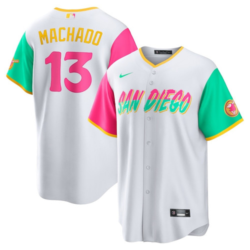 Men's San Diego Padres Manny Machado Nike White 2022 City Connect Replica Player Jersey