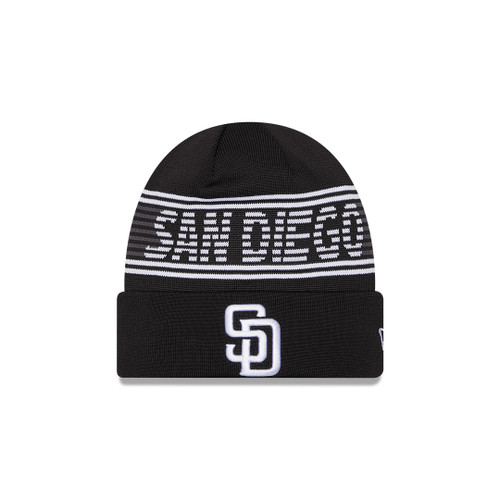San Diego Padres Youth New Era Black and White Knit Sport Beanie